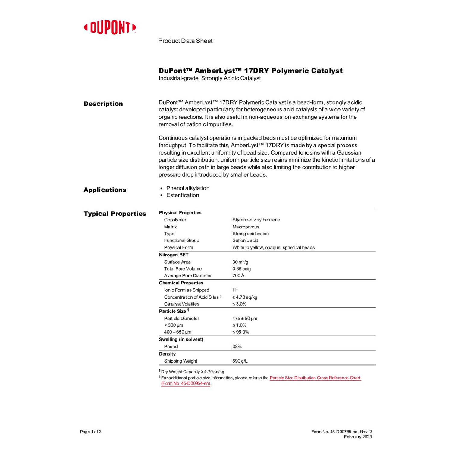 AMBERLITE 17DRY - 175 LB DRUM