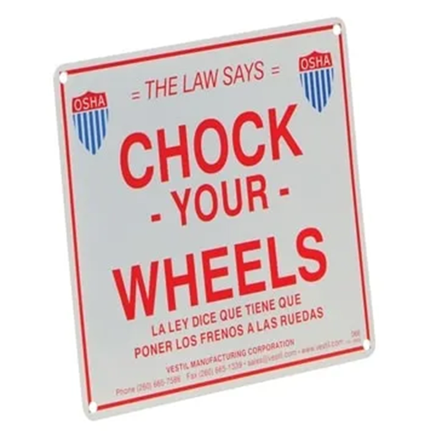 Vestil ( Aluminum Enamel Wheel Chock Sign SA-1012 )