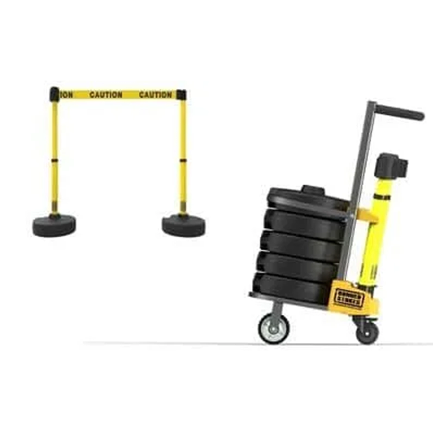 Vestil (Metal/Plastic Web Barrier Cart Package Yellow / Black WBS-CART-Y )