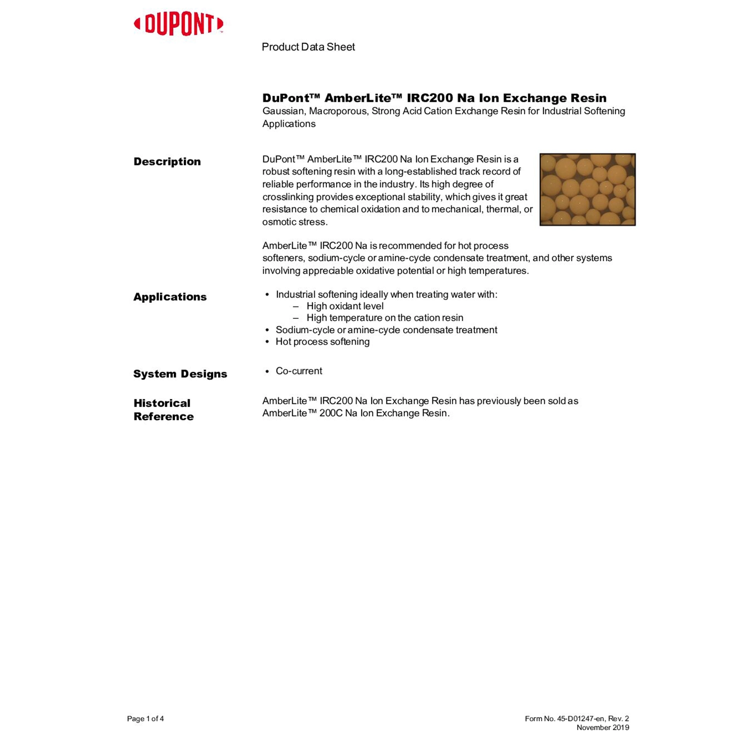 AMBERLITE IRC200 Na - 200L DRUM